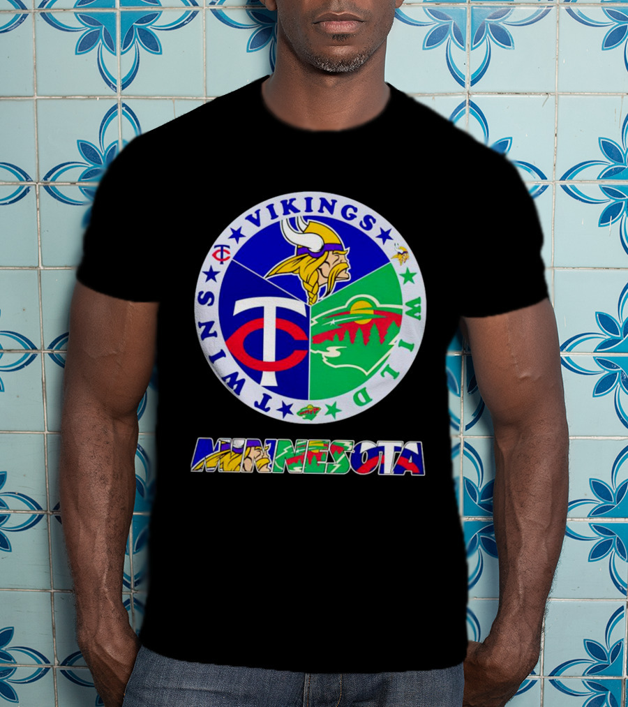 Minnesota Twins Vikings Wild Team Sports T-Shirt