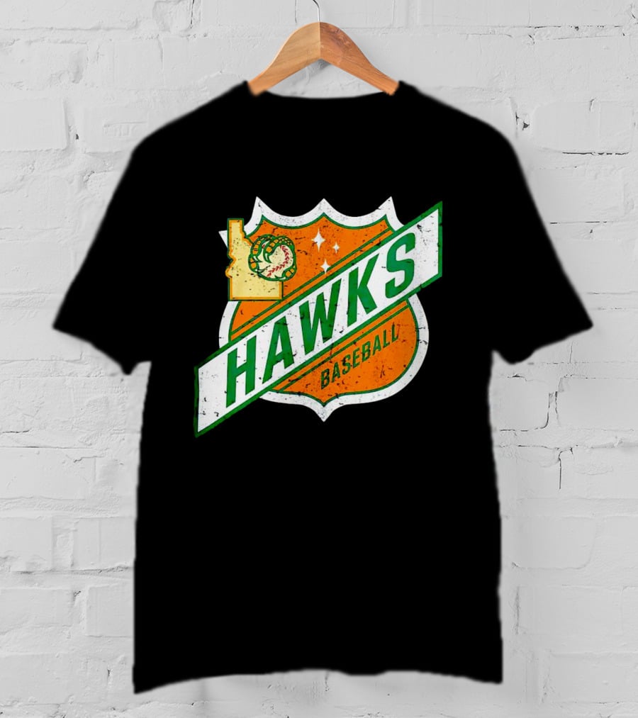 Hawks Baseball Idaho Highway Shield T-Shirt