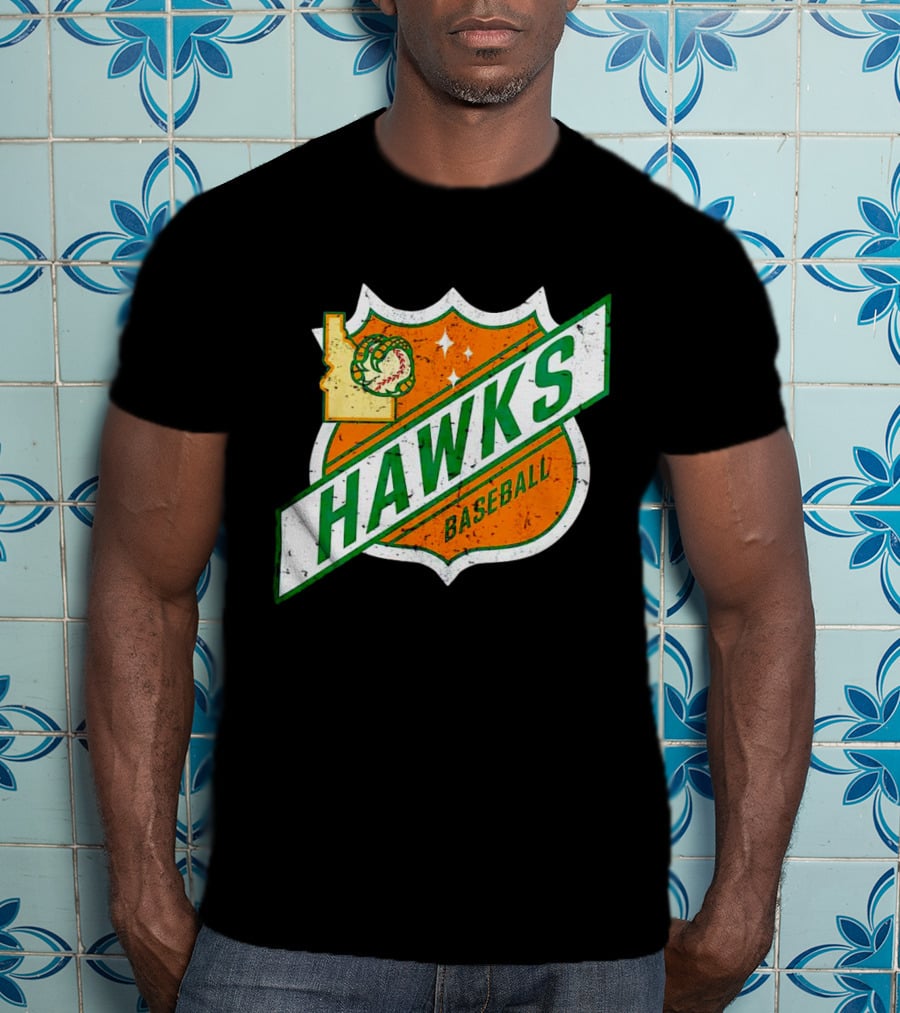 Hawks Baseball Idaho Highway Shield T-Shirt