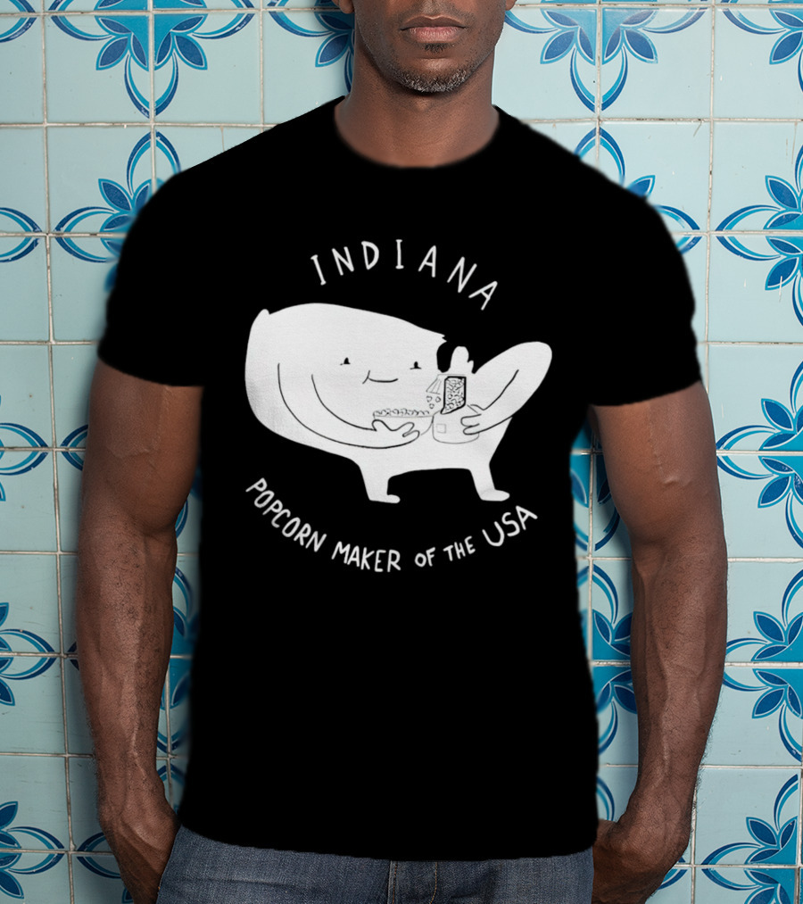 INDIANA Popcorn Maker Of The USA Cartoon Character T-Shirt
