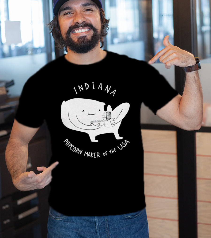 INDIANA Popcorn Maker Of The USA Cartoon Character T-Shirt