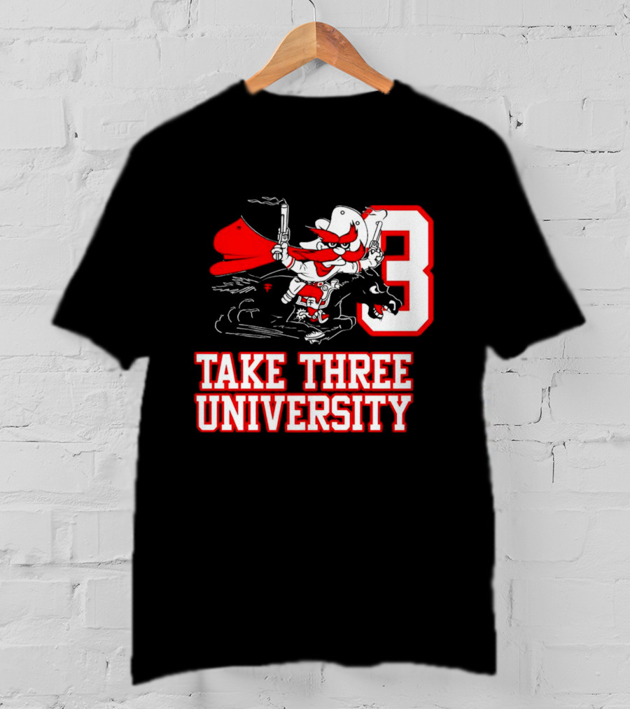 Joey Mcguire Take Three University Red Raider Character Number 3 T-Shirt