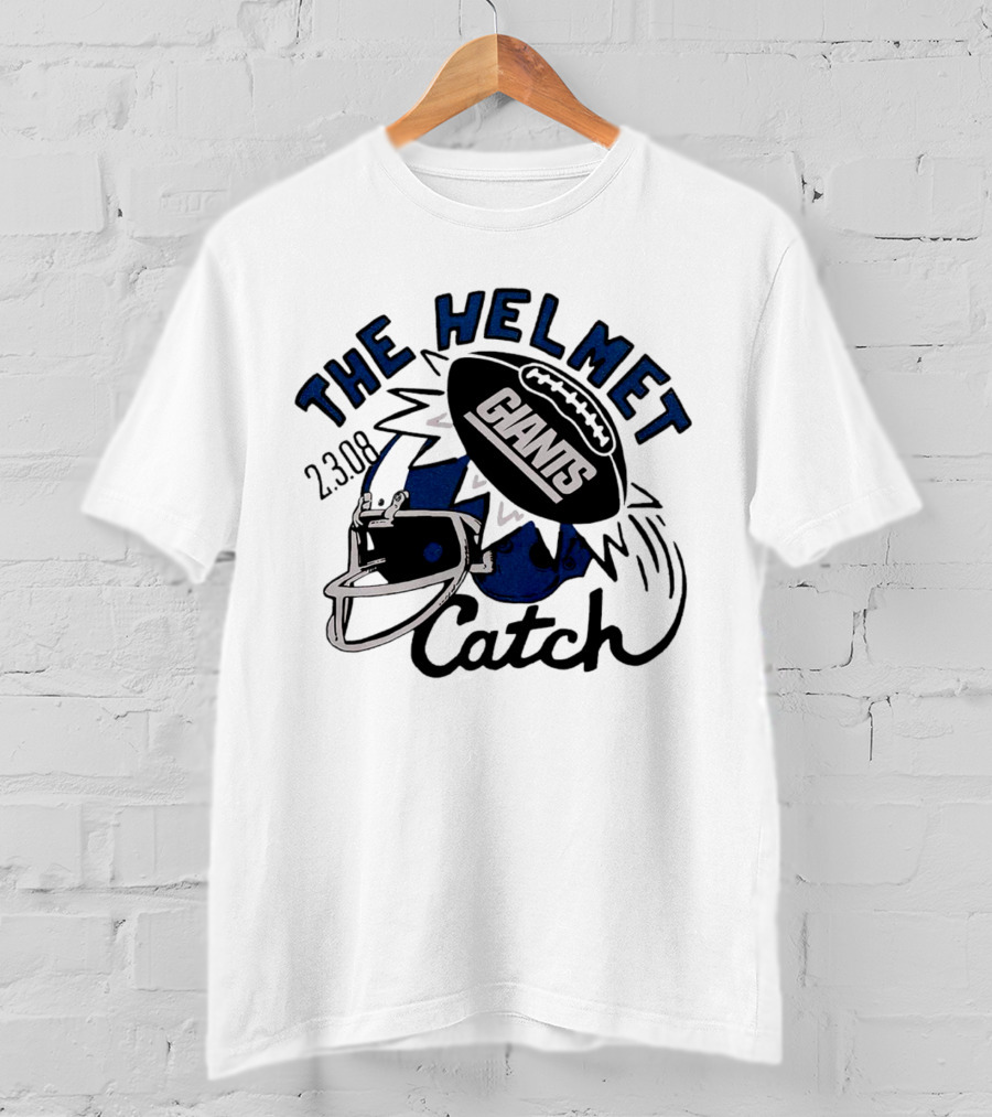 New York Giants The Helmet Catch 2.3.08 Football Iconic Moment T-Shirt