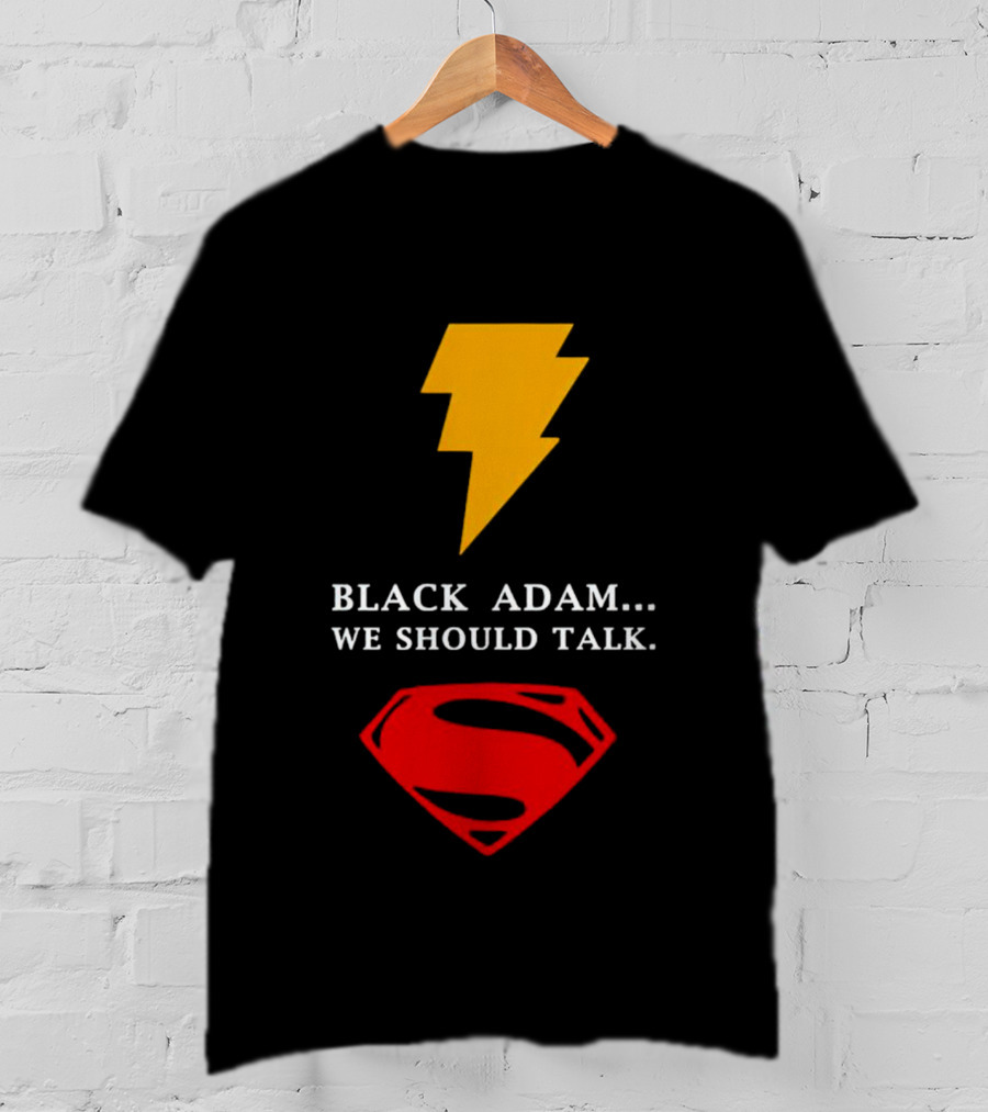 Black Adam We Should Talk Lightning Bolt Superman Emblem T-Shirt