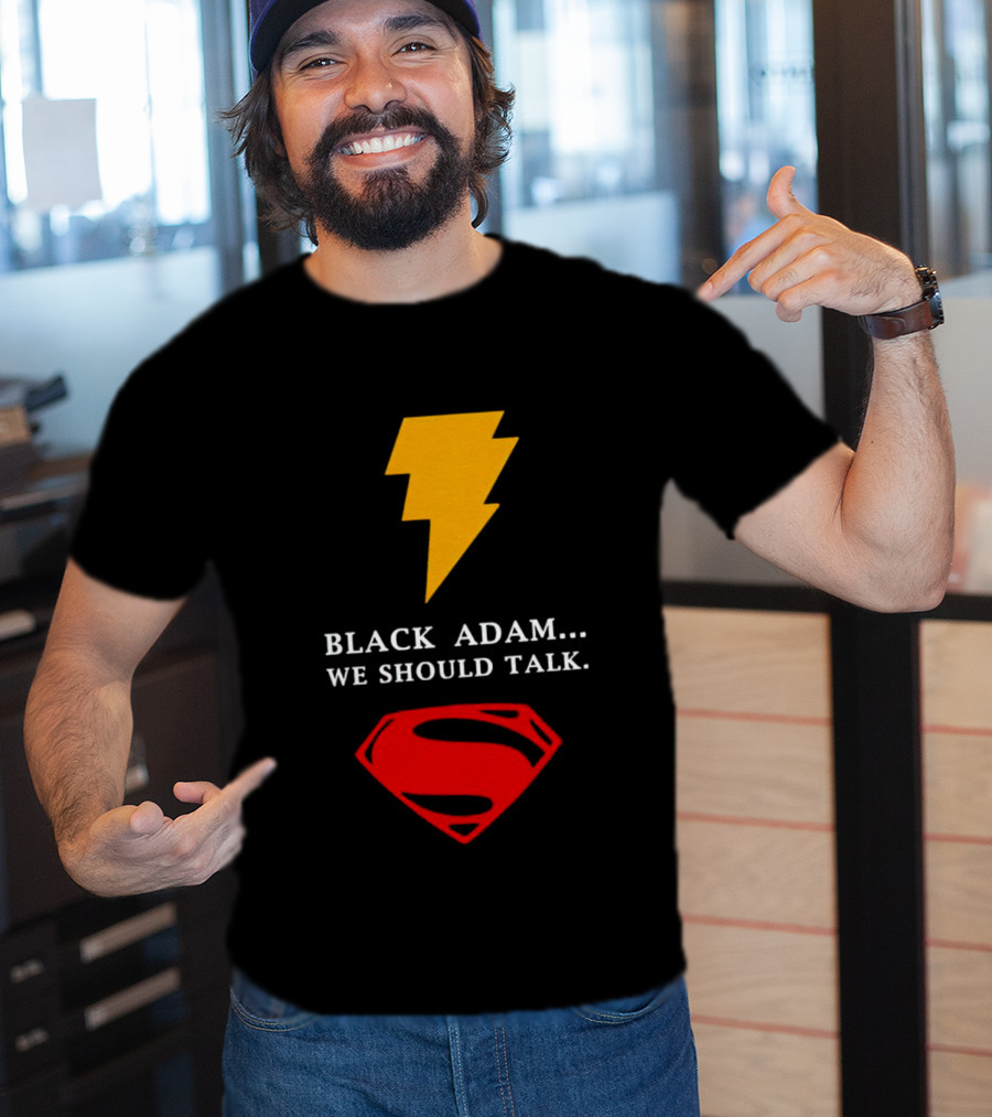 Black Adam We Should Talk Lightning Bolt Superman Emblem T-Shirt