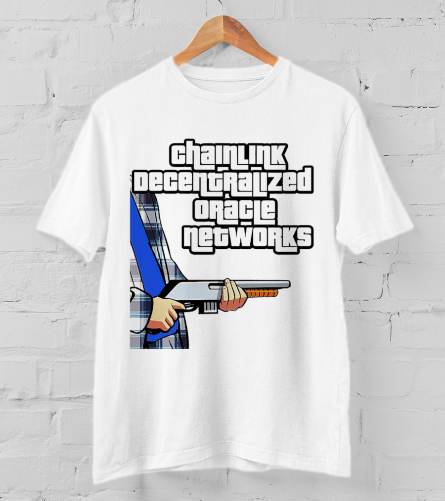 Chainlink Decentralized Oracle Networks Plaid Shirt Shotgun T-Shirt