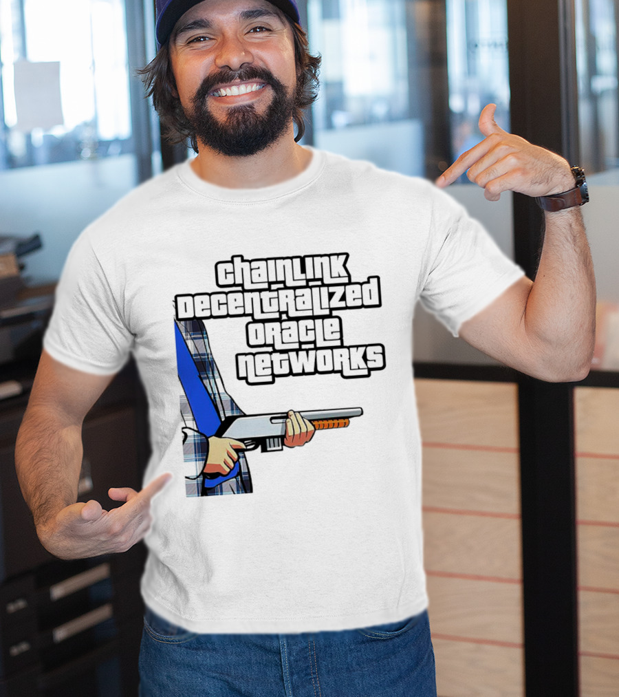 Chainlink Decentralized Oracle Networks Plaid Shirt Shotgun T-Shirt