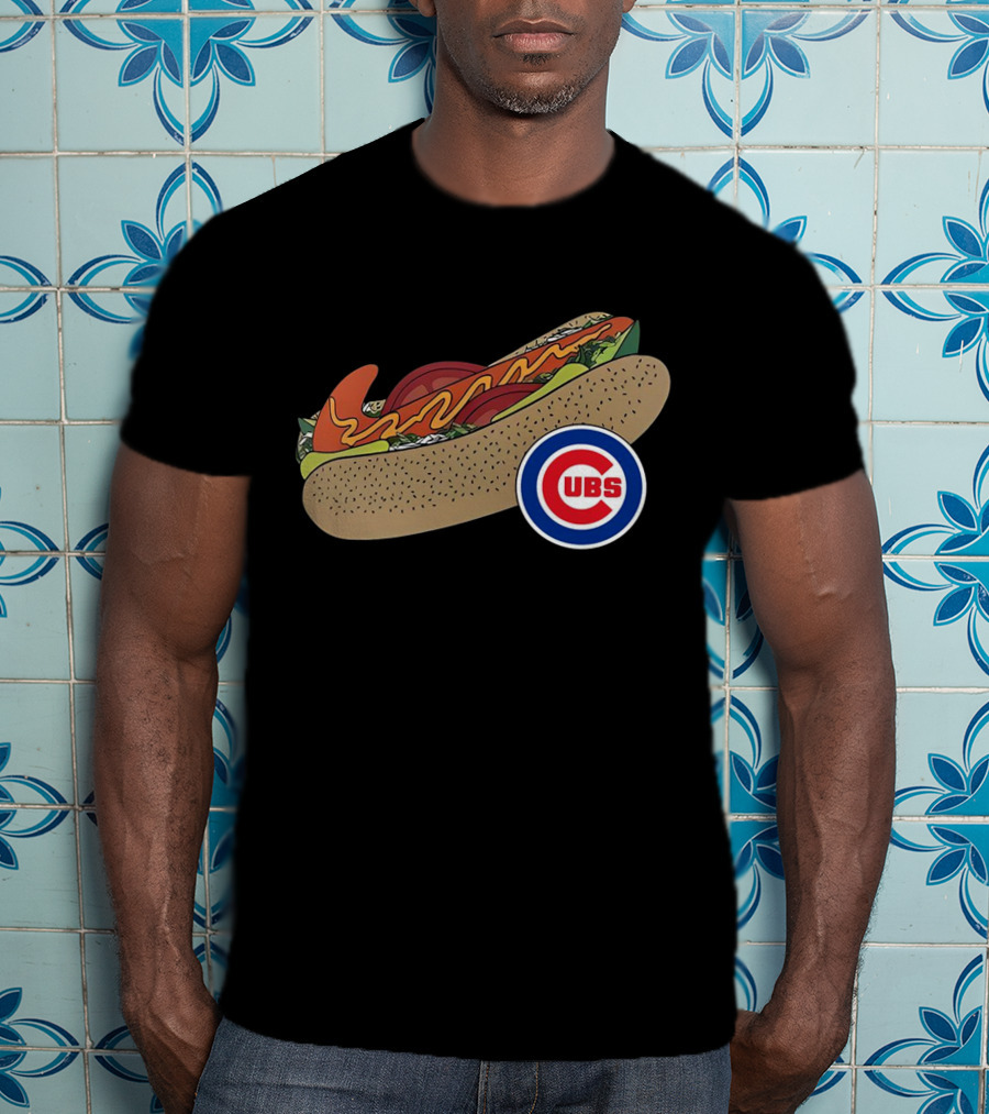 Chicago Cubs Hot Dog Classic Icon T-Shirt