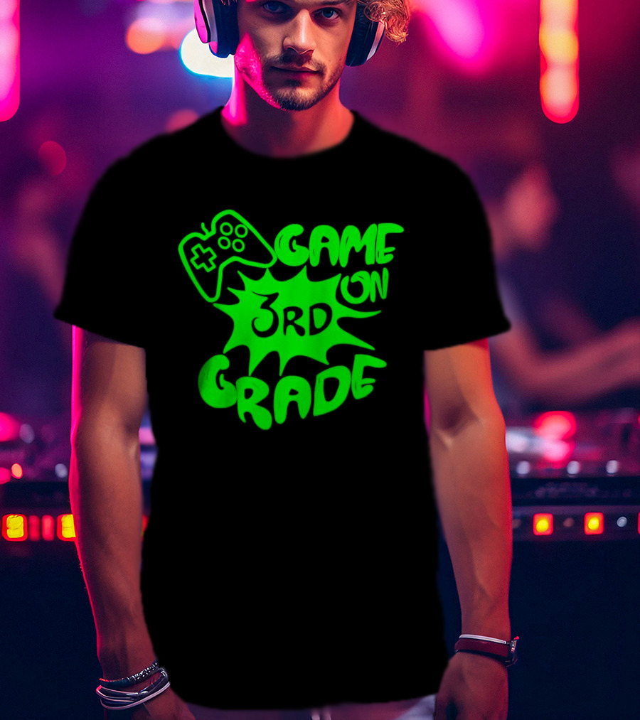 Game On 3rd Grade Gaming Controller Burst T-Shirt