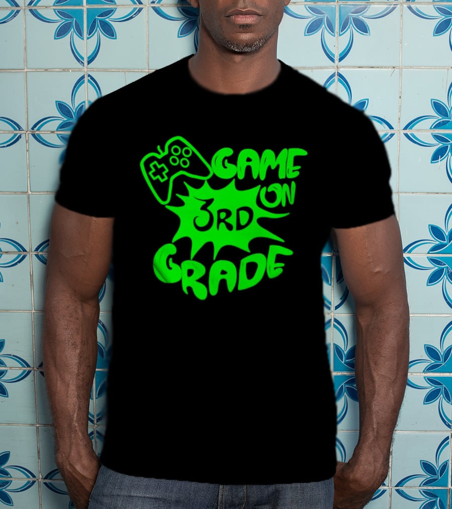 Game On 3rd Grade Gaming Controller Burst T-Shirt