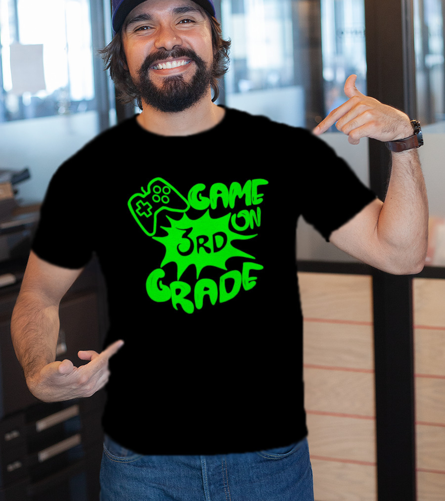 Game On 3rd Grade Gaming Controller Burst T-Shirt
