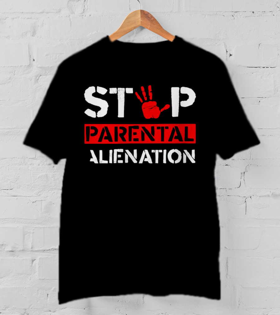 STOP PARENTAL ALIENATION Red Handprint T-Shirt