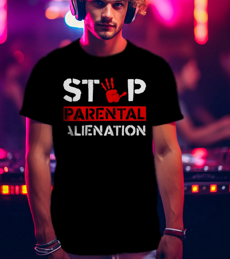 STOP PARENTAL ALIENATION Red Handprint T-Shirt