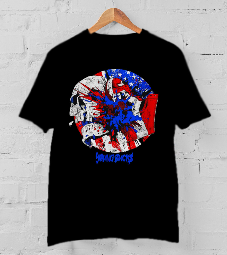 Young Bucks AEW Explosive American Skull Burst T-Shirt