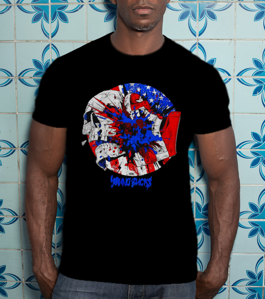 Young Bucks AEW Explosive American Skull Burst T-Shirt