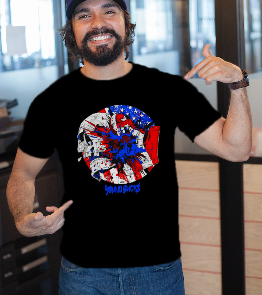Young Bucks AEW Explosive American Skull Burst T-Shirt