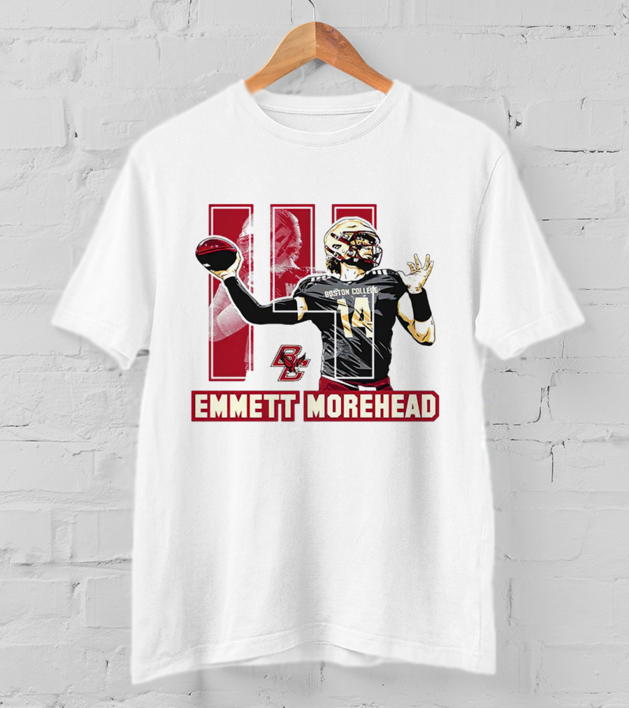 Emmett Morehead Boston College Eagles NCAA Football Caricature Quarterback Number 14 T-Shirt