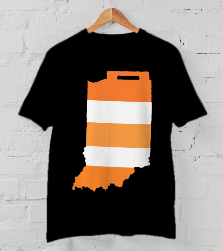 Indiana Under Construction Traffic Barrel Shape T-Shirt