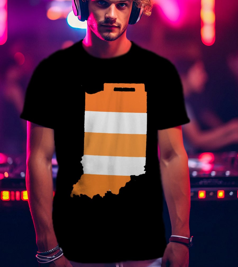Indiana Under Construction Traffic Barrel Shape T-Shirt