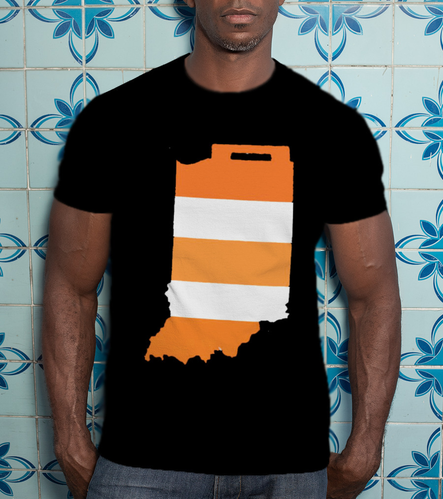 Indiana Under Construction Traffic Barrel Shape T-Shirt