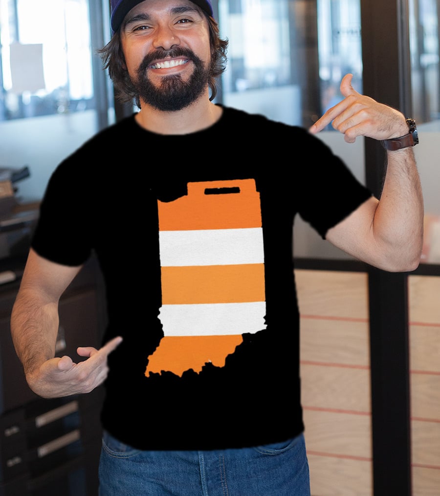 Indiana Under Construction Traffic Barrel Shape T-Shirt