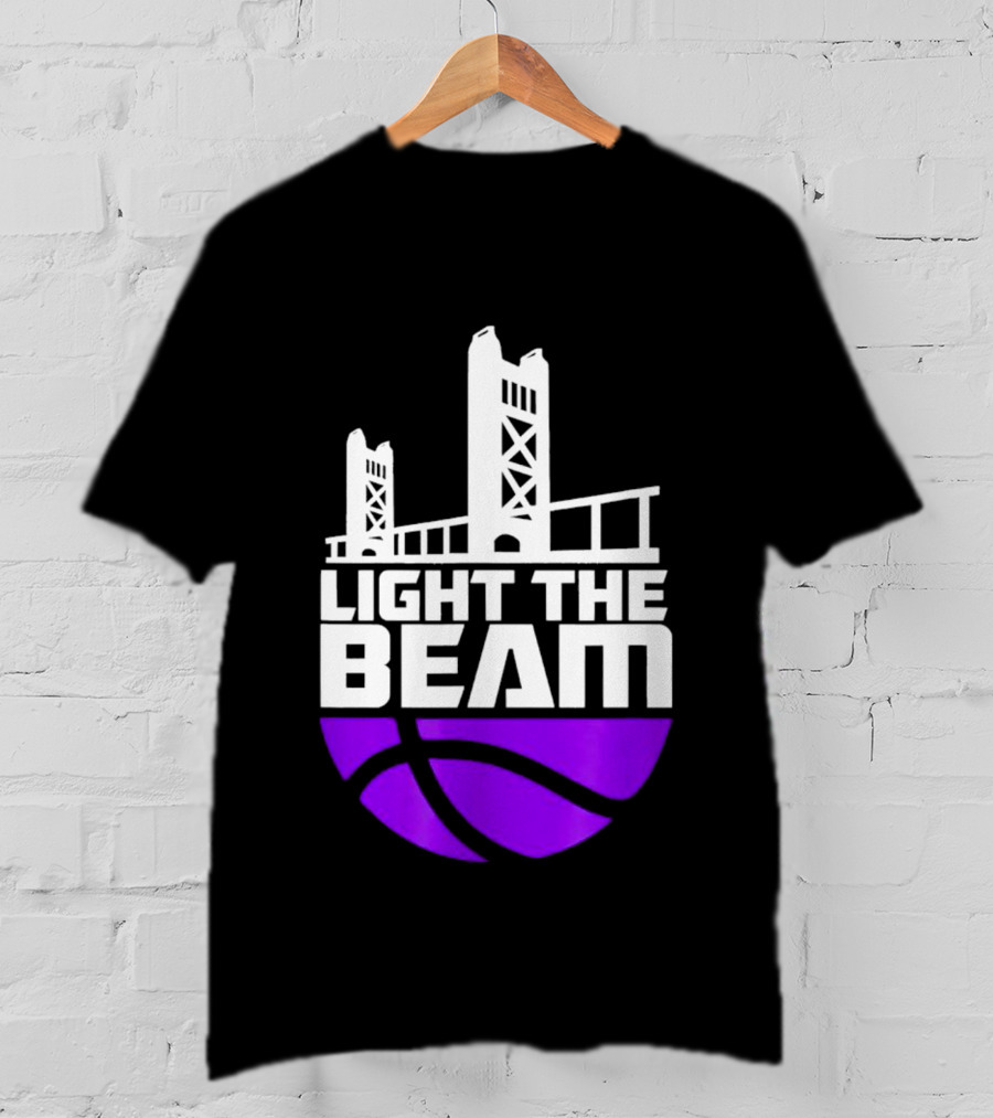 Light The Beam Sacramento Kings Skyline Basketball T-Shirt