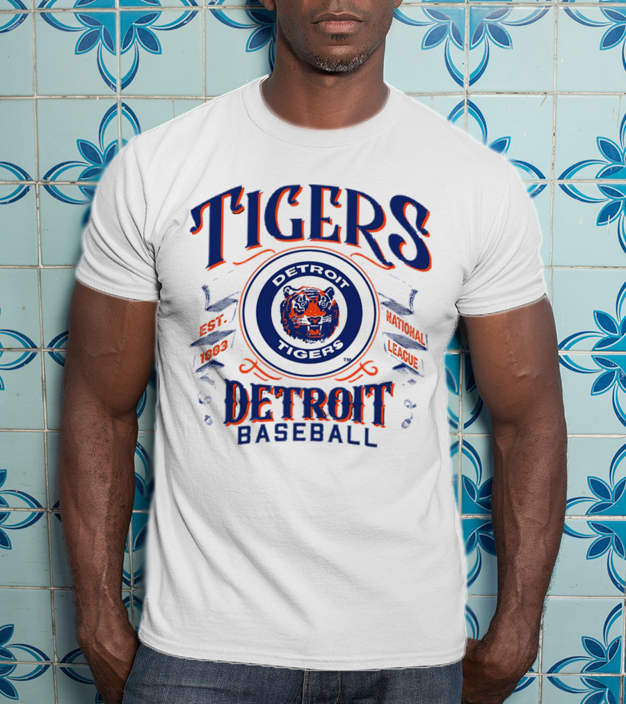 Tigers Detroit Baseball Est 1883 National League Detroit Tigers T-Shirt
