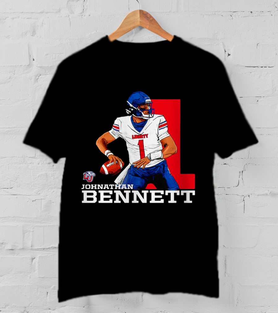 Johnathan Bennett Liberty Flames NCAA Football Quarterback Caricature T-Shirt