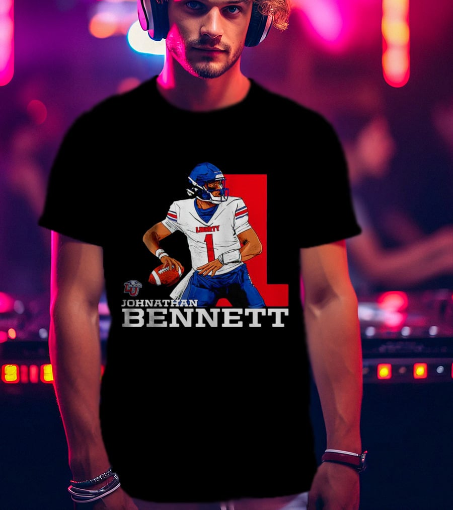 Johnathan Bennett Liberty Flames NCAA Football Quarterback Caricature T-Shirt