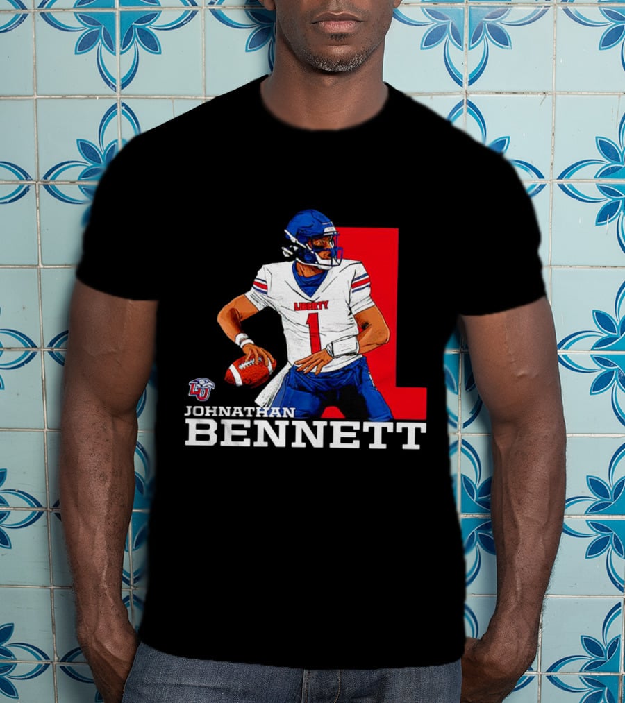 Johnathan Bennett Liberty Flames NCAA Football Quarterback Caricature T-Shirt