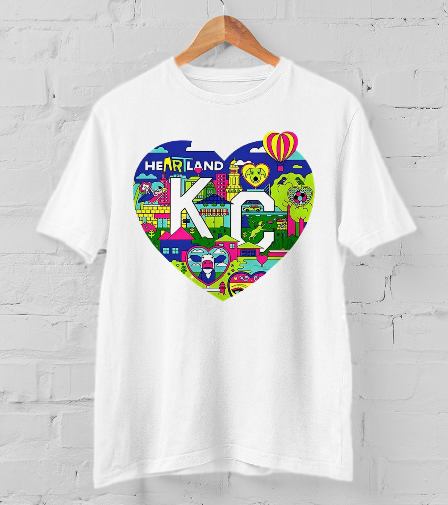 Heartland KC Colorful Parade Of Hearts Kansas City T-Shirt