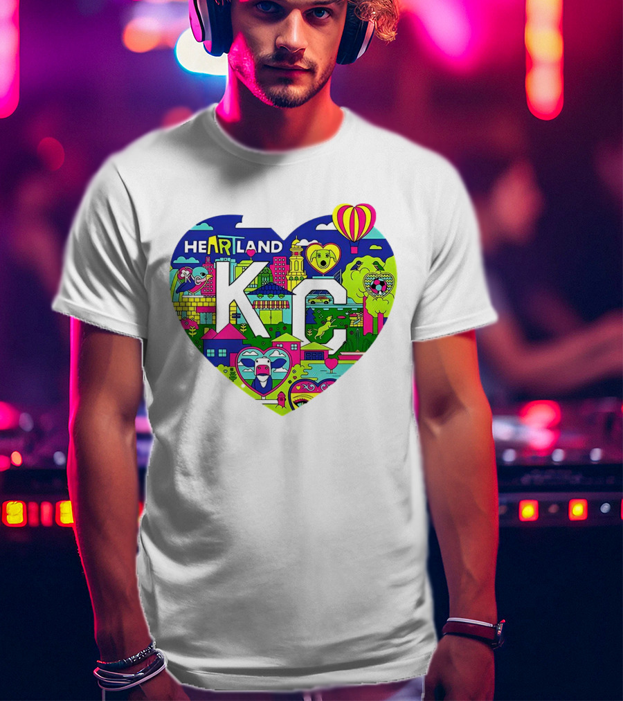 Heartland KC Colorful Parade Of Hearts Kansas City T-Shirt
