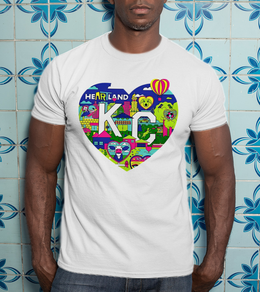 Heartland KC Colorful Parade Of Hearts Kansas City T-Shirt