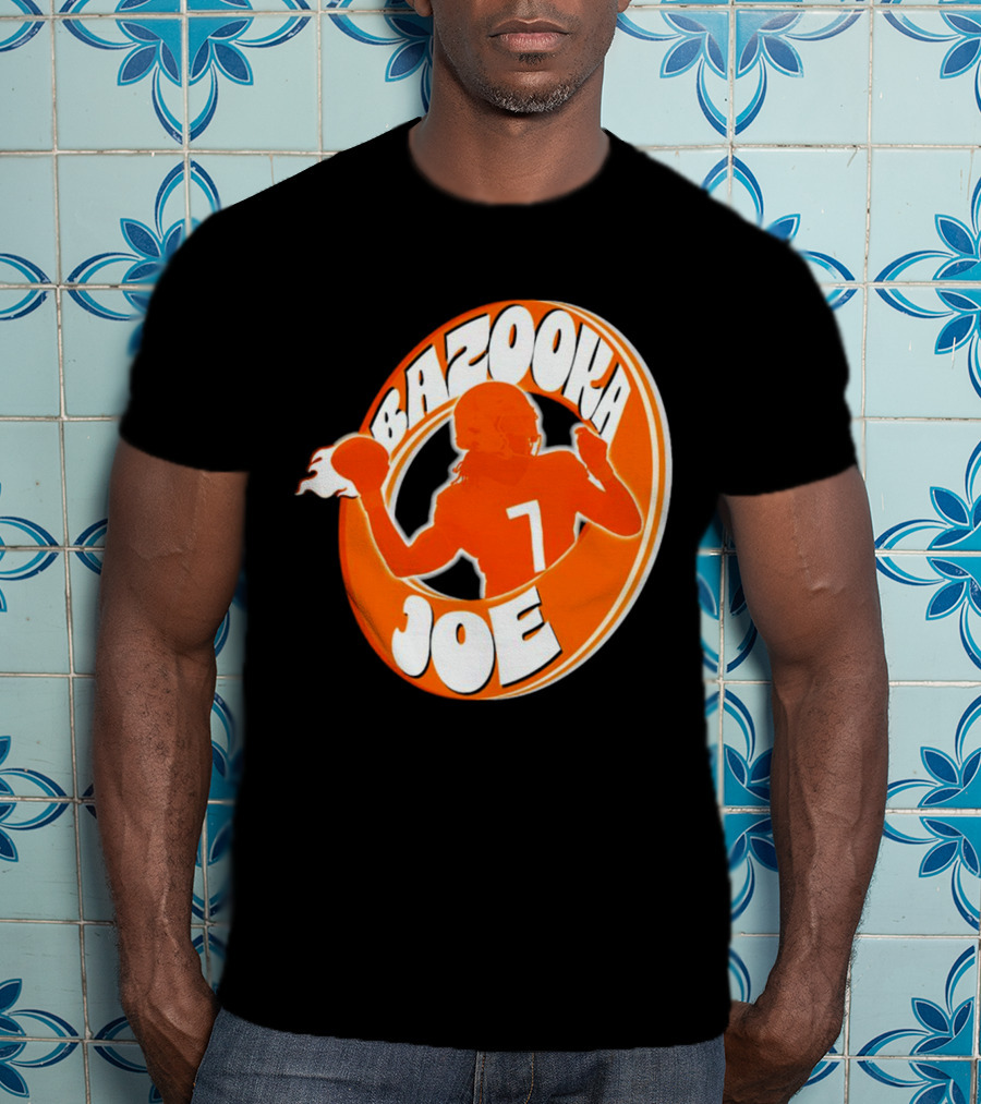 Bazooka Joe Tennessee Vols Silhouette With Number 7 Football Player T-Shirt