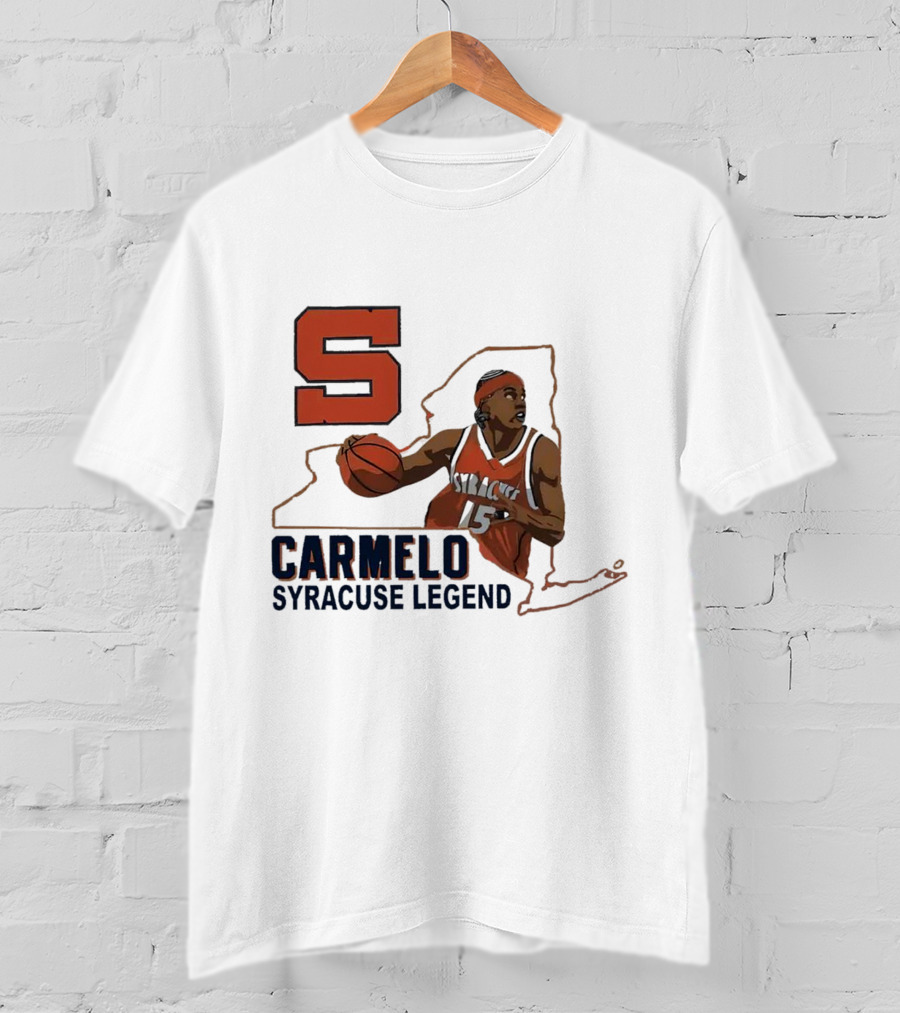 Carmelo Anthony Syracuse Legend Basketball Orange Number 15 T-Shirt