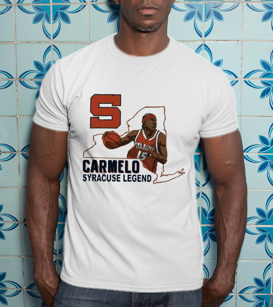 Carmelo Anthony Syracuse Legend Basketball Orange Number 15 T-Shirt