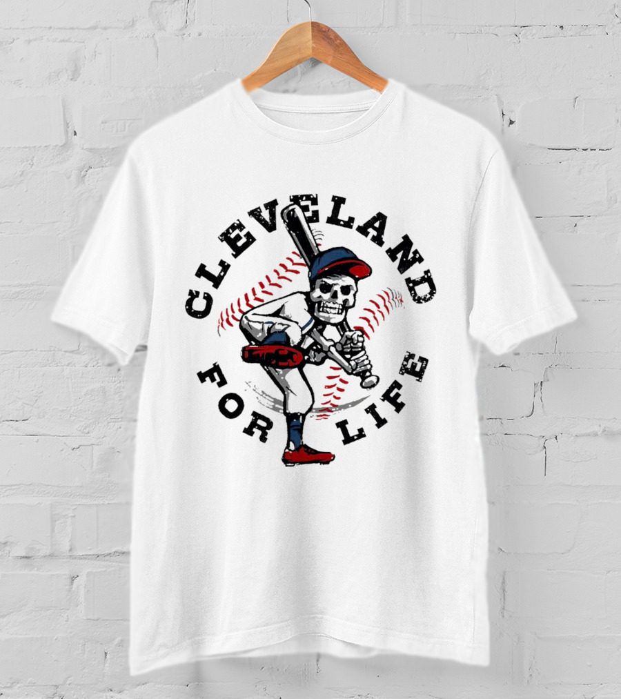 Cleveland Guardians Baseball Skeleton Batting Stance For Life T-Shirt