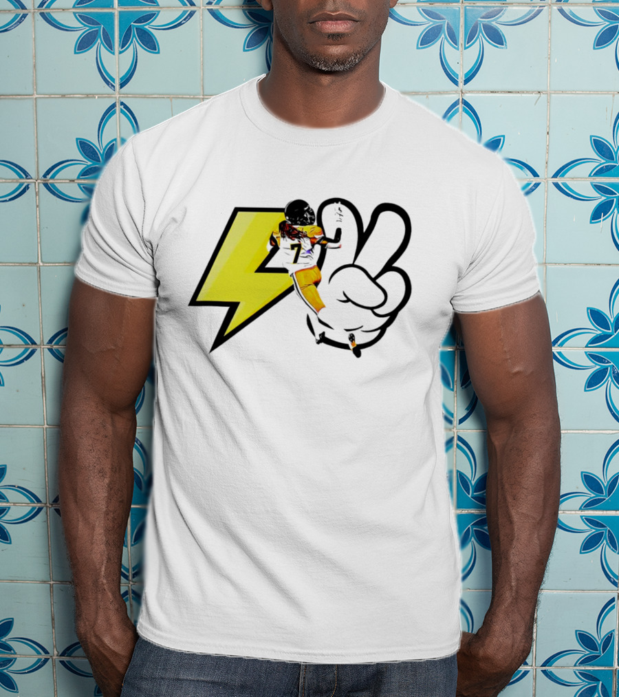 Lucky Whitehead Lightspeed BC Lions Football Lightning Bolt Victory Hand T-Shirt
