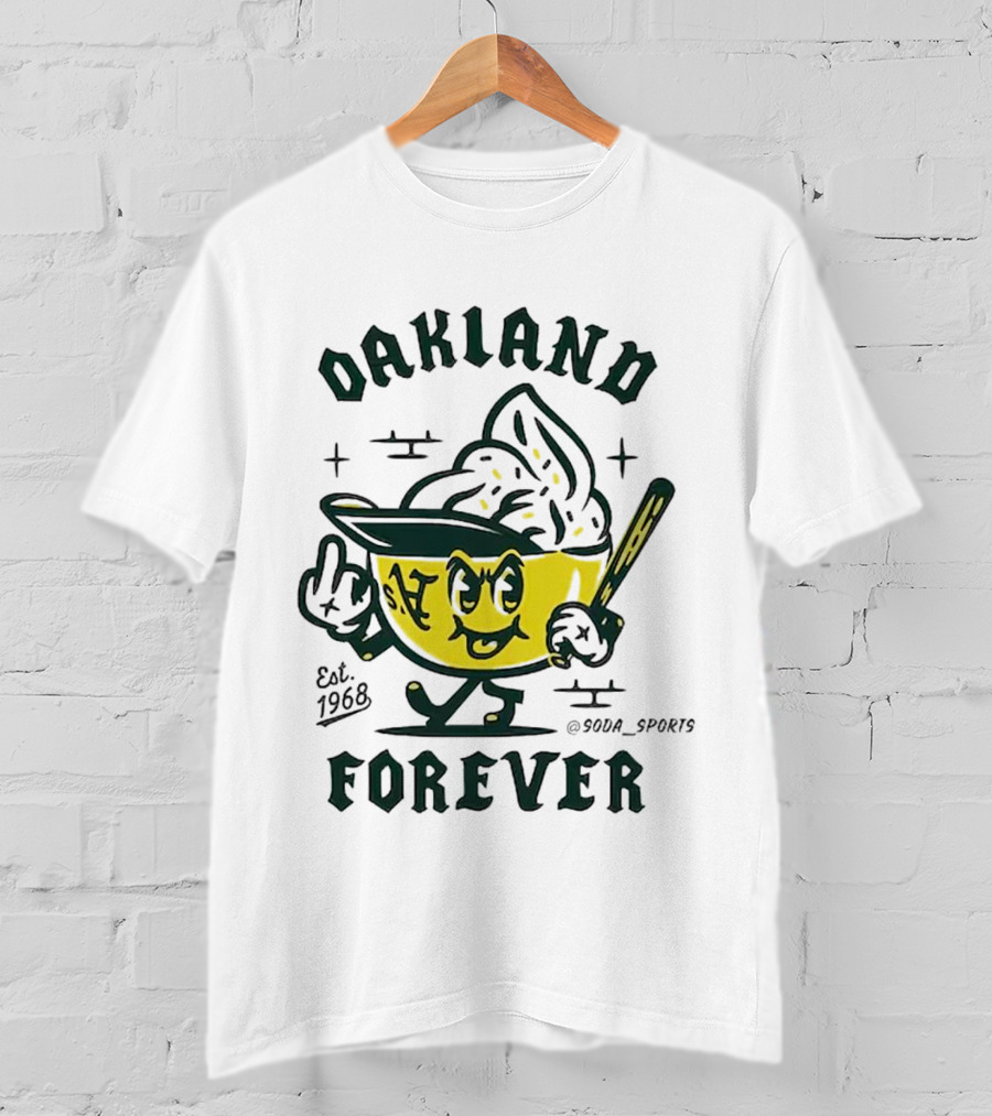 Oakland A's Forever Est. 1968 Retro Baseball Character T-Shirt