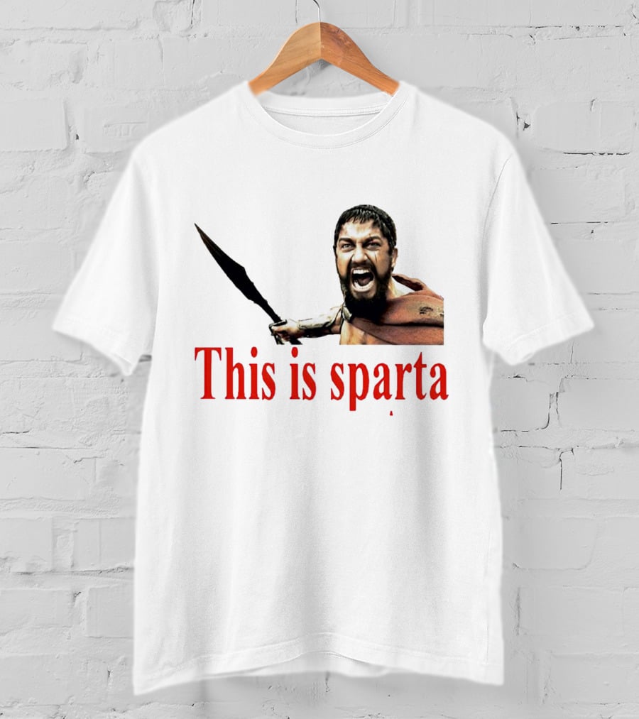 This Is Sparta Gerard Butler 300 Movie Scene Iconic Shout T-Shirt