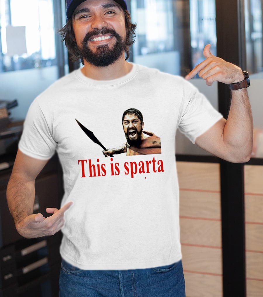 This Is Sparta Gerard Butler 300 Movie Scene Iconic Shout T-Shirt
