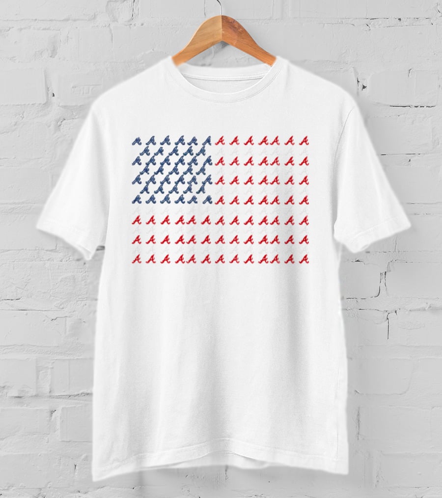 Atlanta Braves American Flag Logo T-Shirt