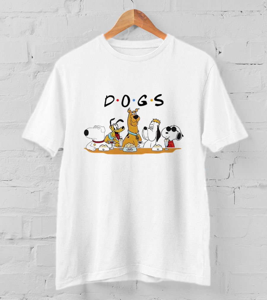 DOGS Friends TV Show Parody With Cartoon Dogs T-Shirt