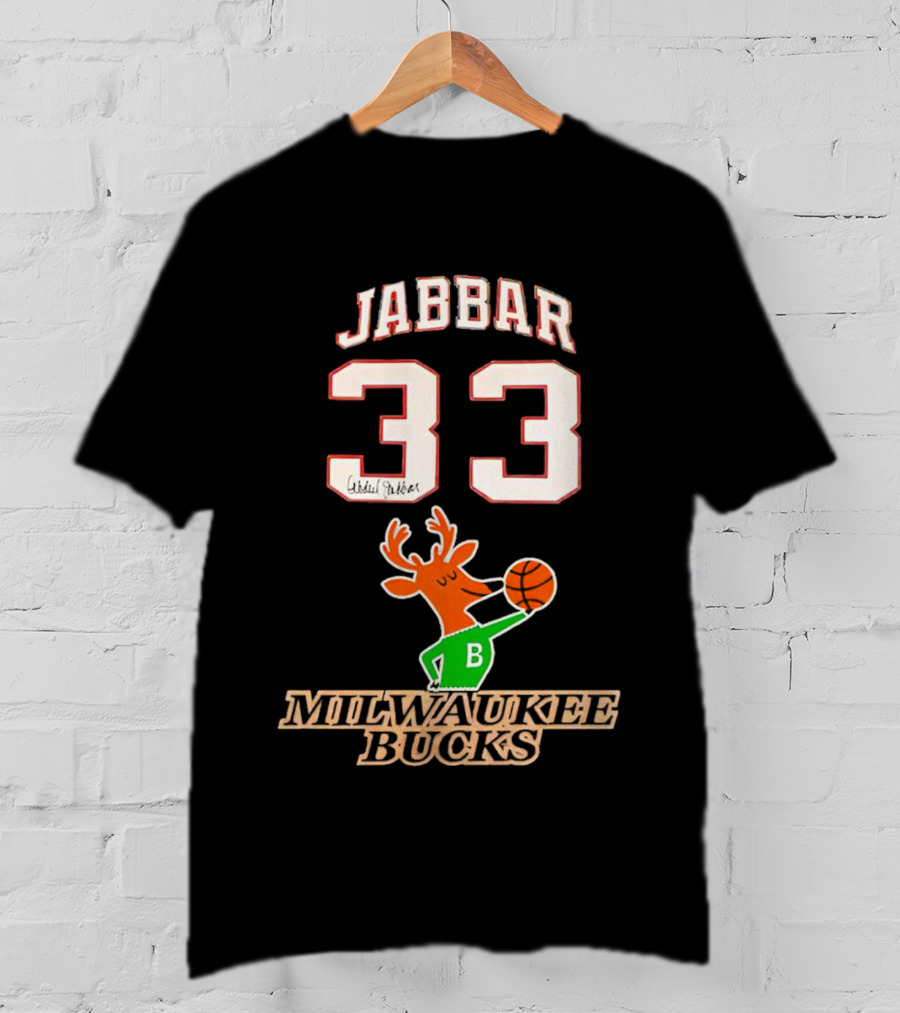 Jabbar 33 Mitchell And Ness Milwaukee Bucks T-Shirt