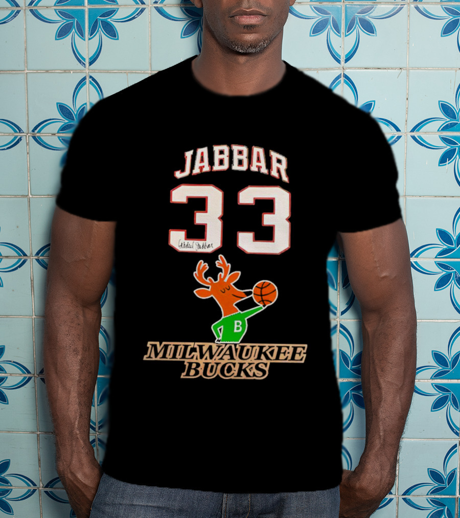 Jabbar 33 Mitchell And Ness Milwaukee Bucks T-Shirt