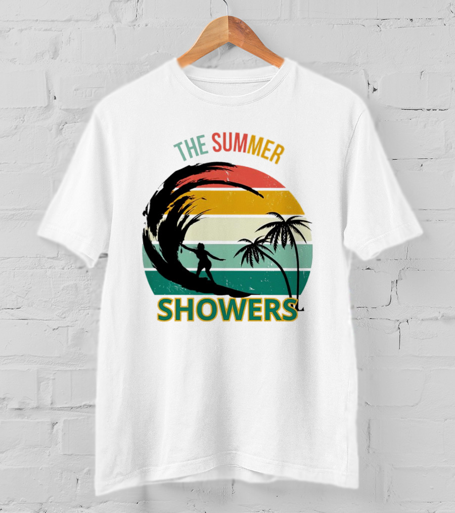 The Summer Showers Surfing Vintage Stripes T-Shirt