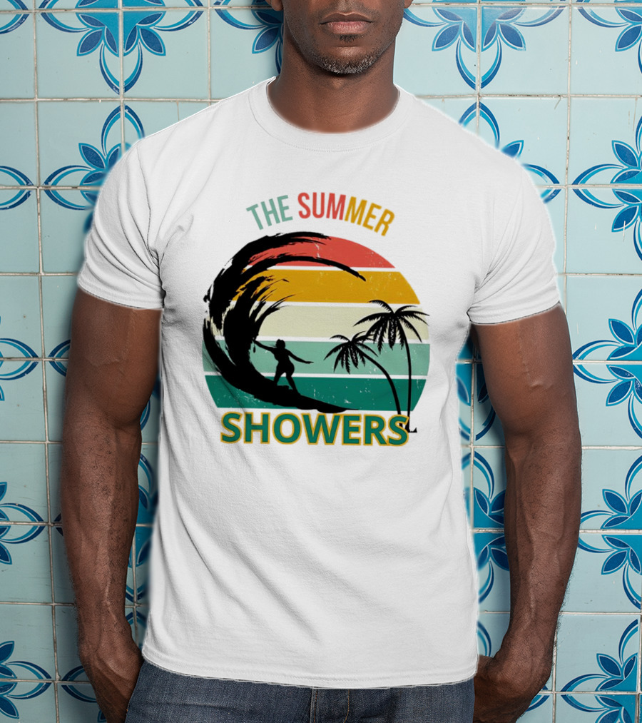 The Summer Showers Surfing Vintage Stripes T-Shirt