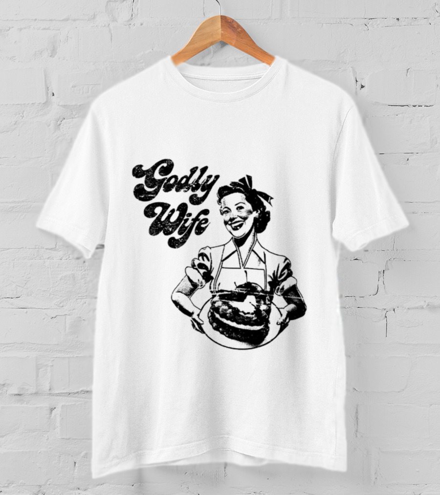 Godly Wife Retro Baking Housewife T-Shirt