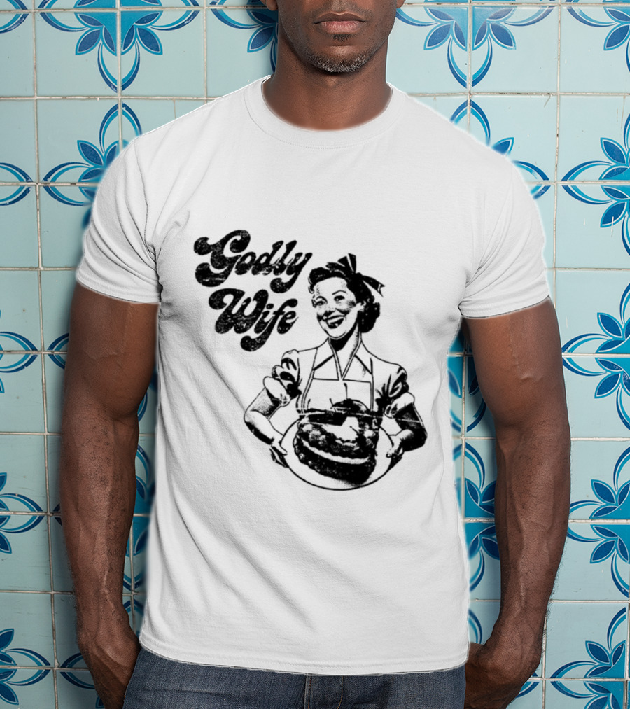 Godly Wife Retro Baking Housewife T-Shirt