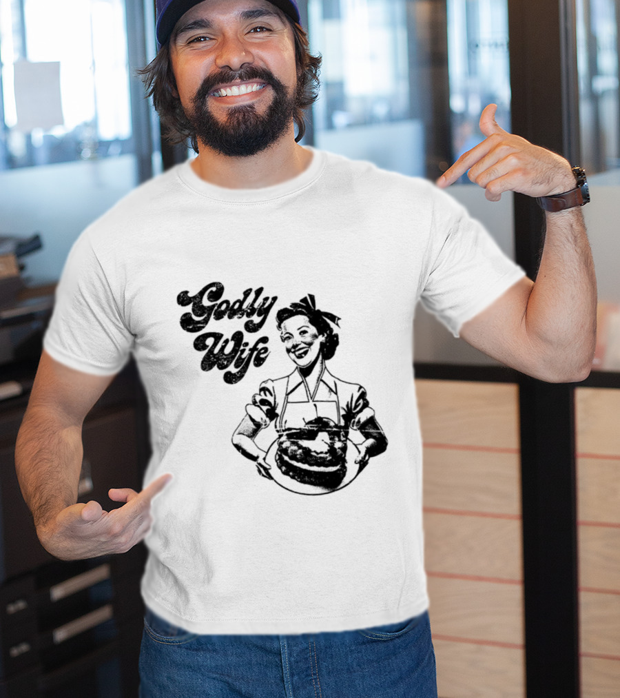 Godly Wife Retro Baking Housewife T-Shirt